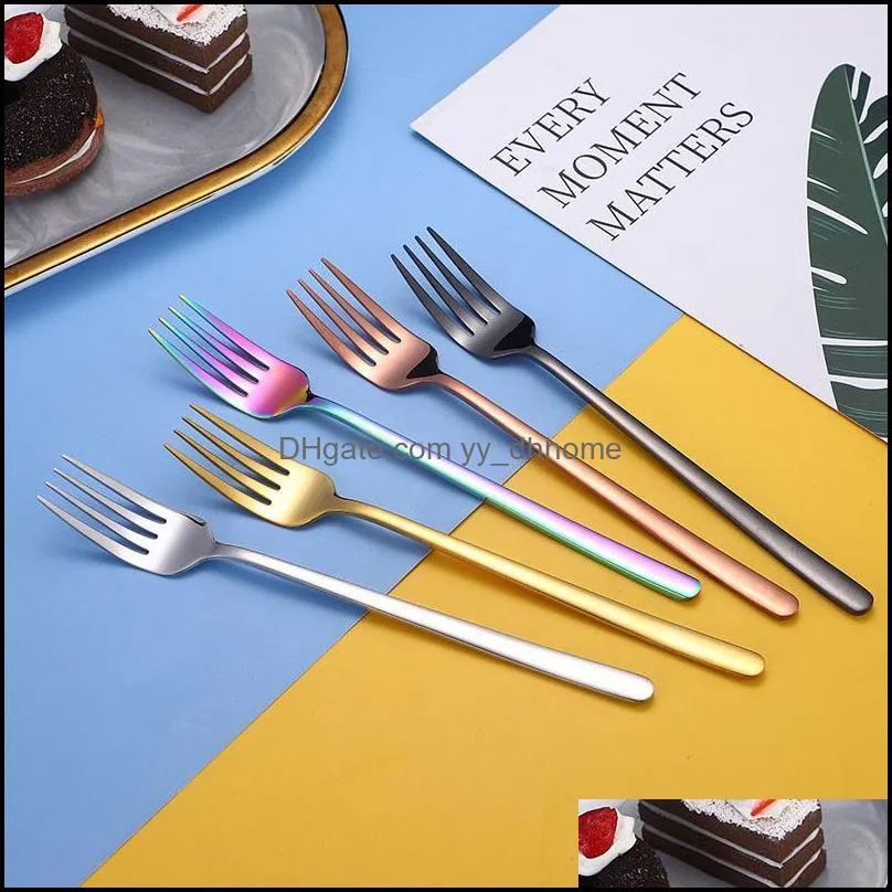korean stainless steel dinner fork spoon bulk 5 colors