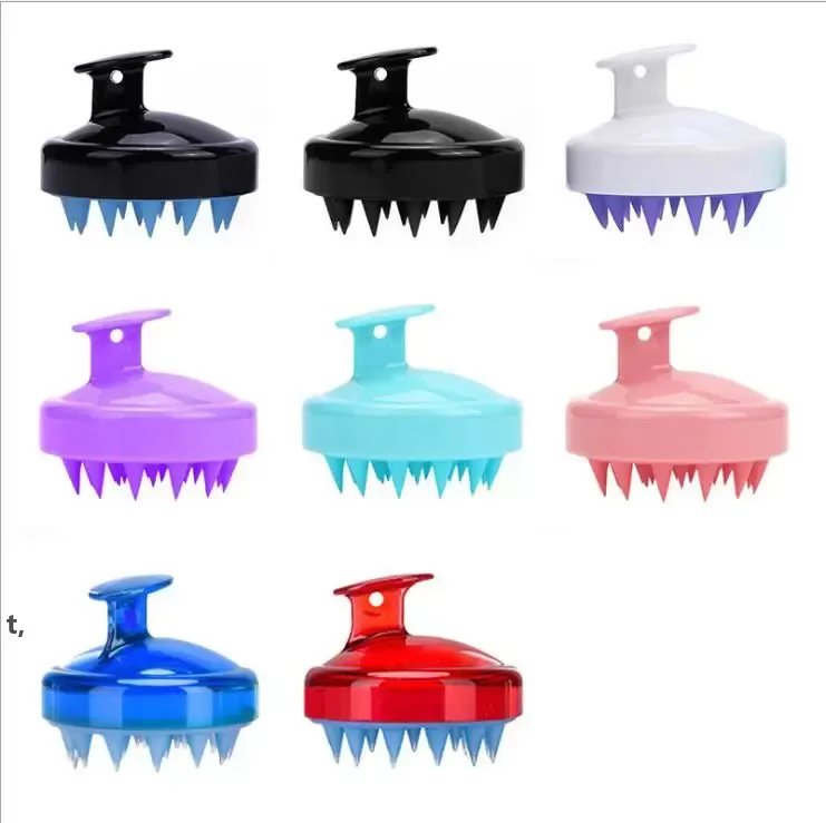 Beautiful and practical soft silicone shampoo brush massage shampoo brush clean the scalp household bath comb hairdressing tool