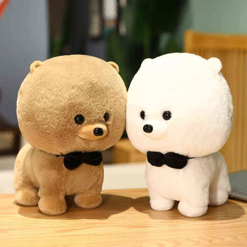 2022 NOWOŚĆ TWOCOLOR CUTE BICHON Plush Doll Symulacja pluszowa psa przytulona poduszka dziewczyna prezent urodzinowy J220729