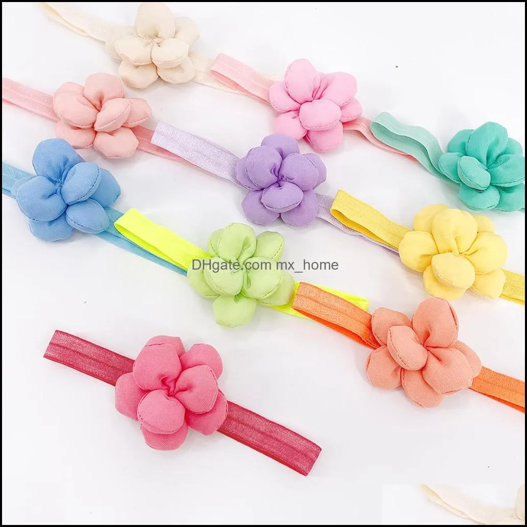 15975 summer infant baby cute flower headband kids elastic hairband candy color children hairbands headwrap hair accessory