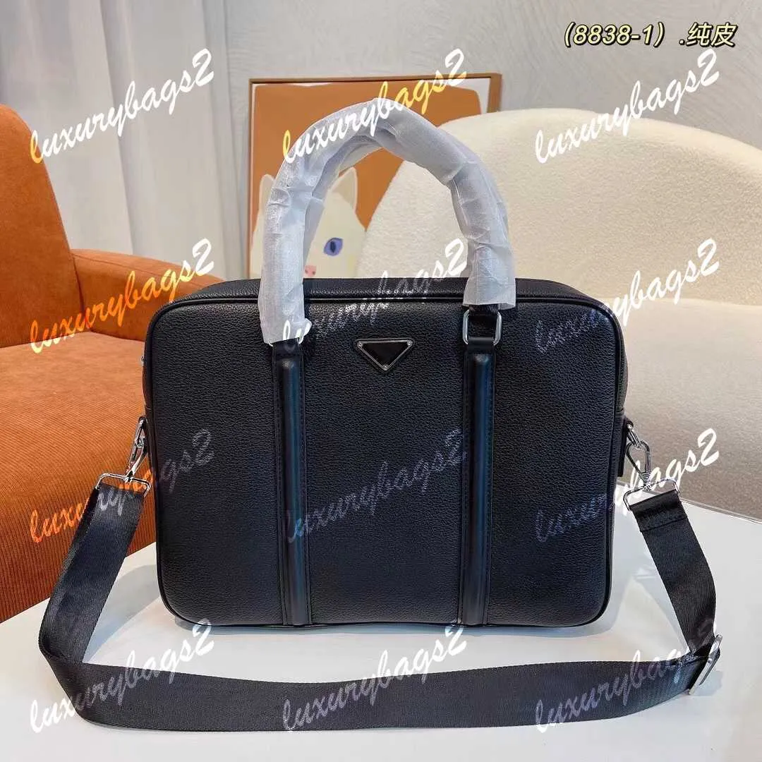Porte-documents Sacs de sacs hommes pour hommes en cuir véritable 36cm Noir Tote Noir UltraChin Messenger Grand Capacité Handbags Handbags Tots