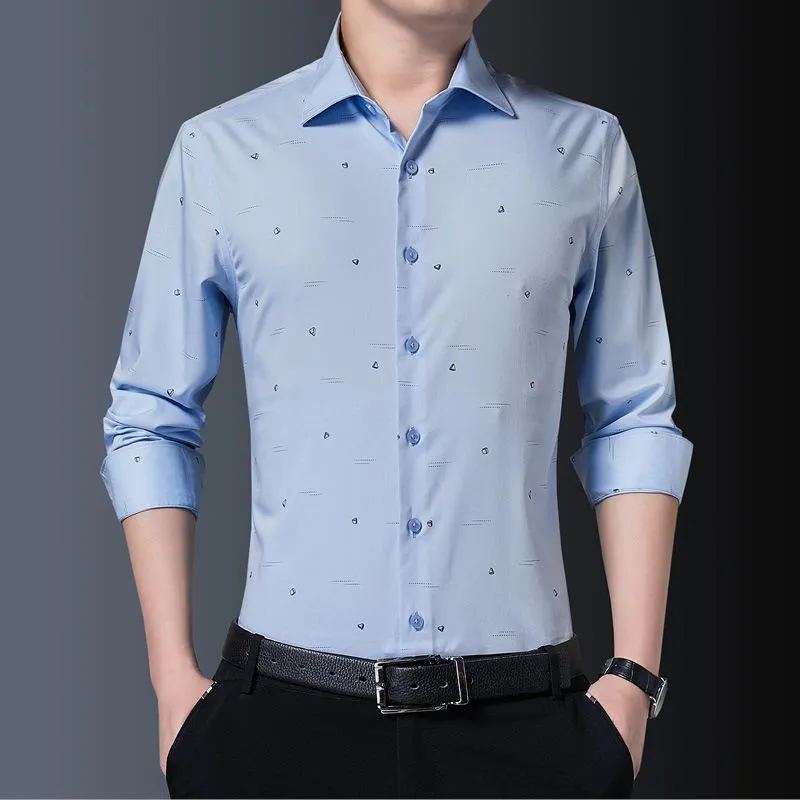 Camisas de vestimenta para hombres Men Business Formal Formal de manga larga M-5XL
