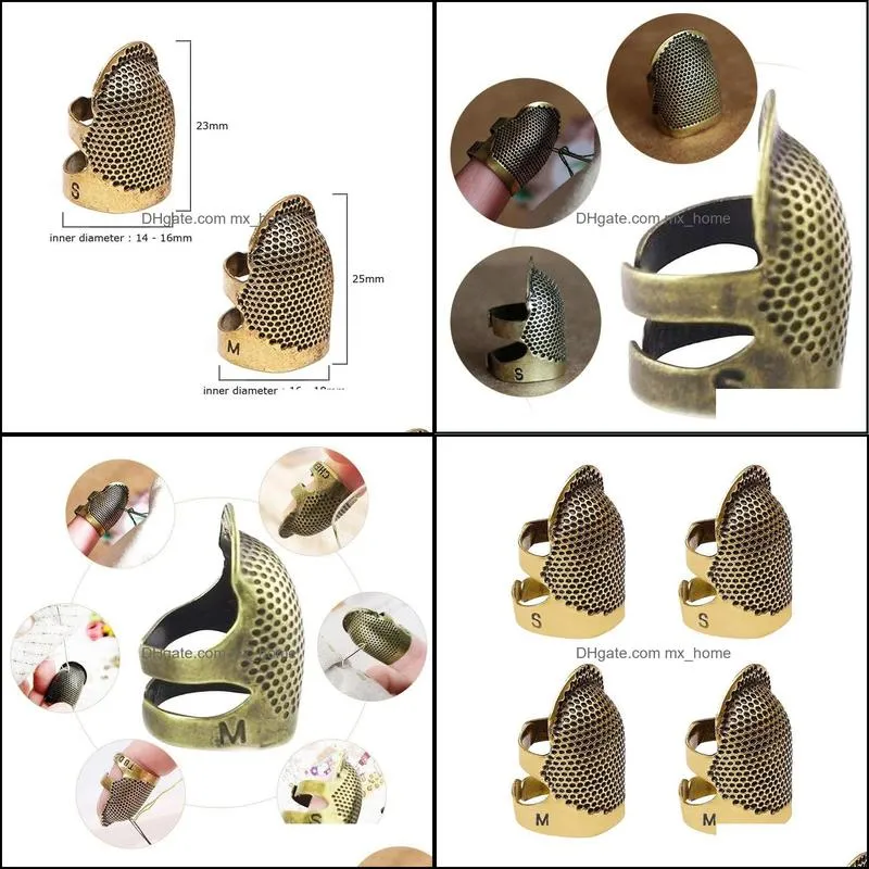 Coppers Brass Sewing Thimble Finger Protector Metal Shield Protector Pin Needlework Quilting Stitch Craft Sewing Accessories OOD5665