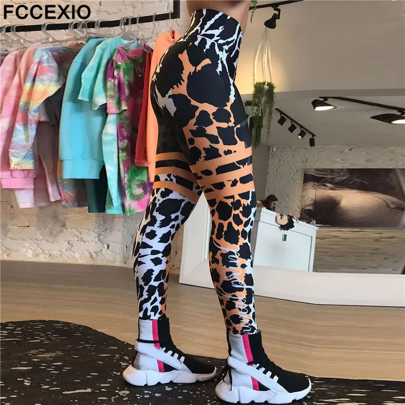 Leopard print deals stripe leggings