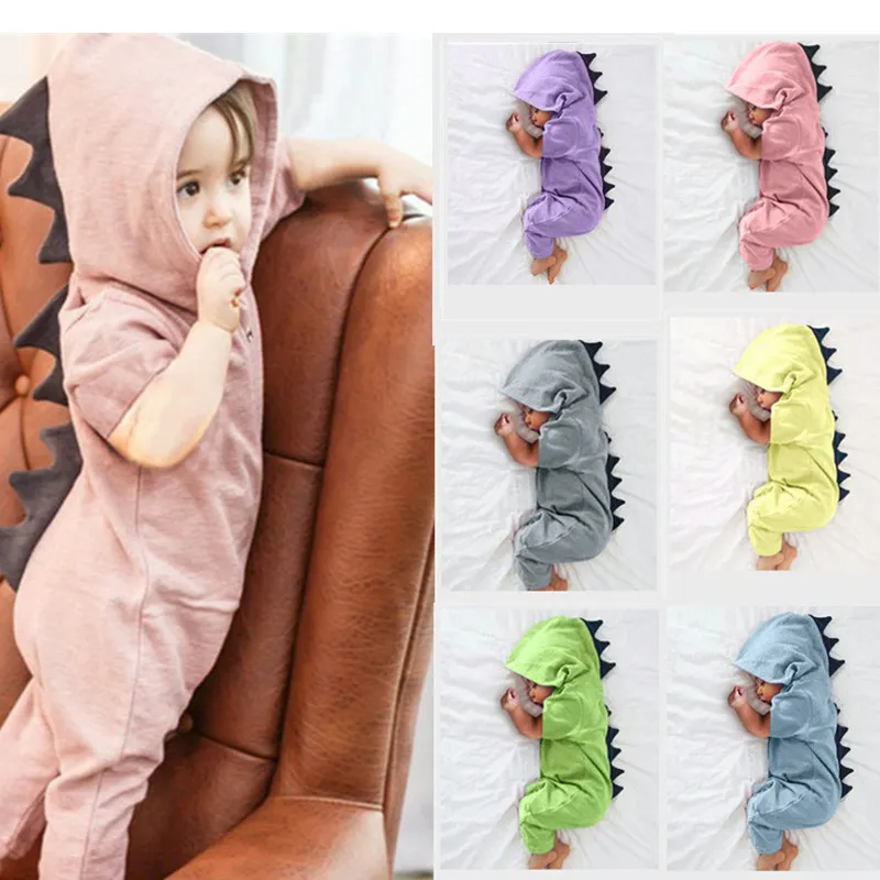 Kids Dinosaur Hooded Jumpsuit for Autumn Winter