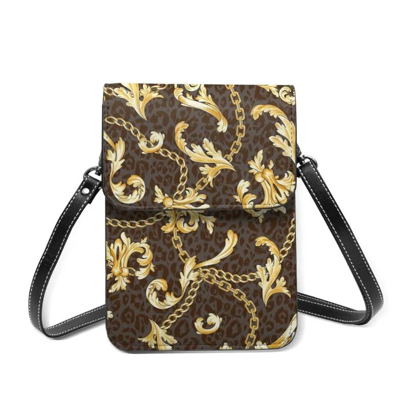 Kvällspåsar små för kvinnor barock blommor mönster axelväska hasp vild messenger fyrkantiga handväska designer leopard handväskor