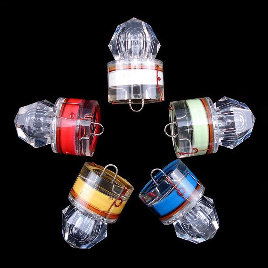 LED-Diamantfischen blinkendes Licht Tieftropfen Unterwasser-Acrylköder-Köder-Squid-Blitzlicht 5 Farben für Select320F