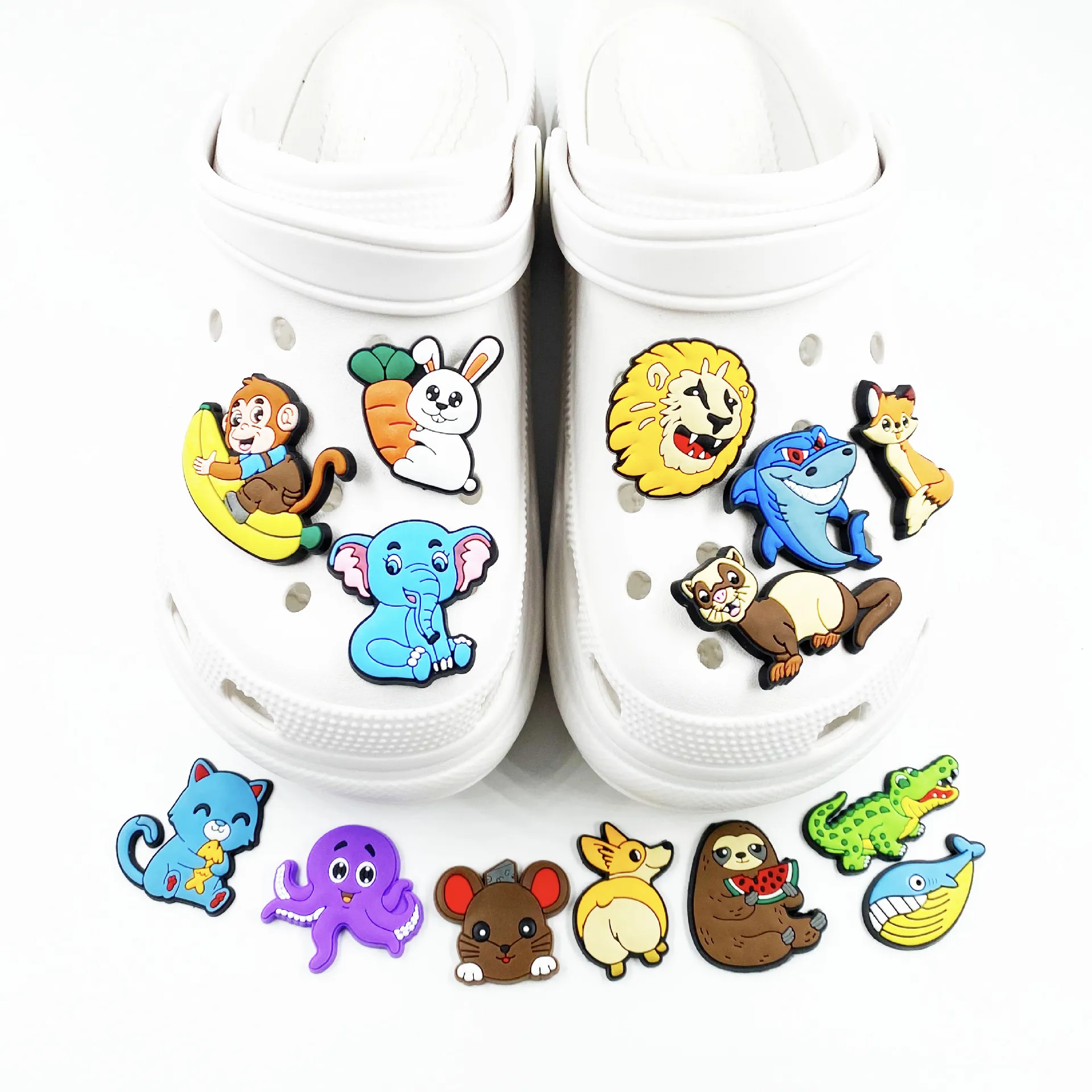 Jibbitz Cute Animal Shoe Charms for Croc Clog Decoration, Cartoon Anime Charm Accessories for Kids Boy Girl Adult Men Women Party Favor