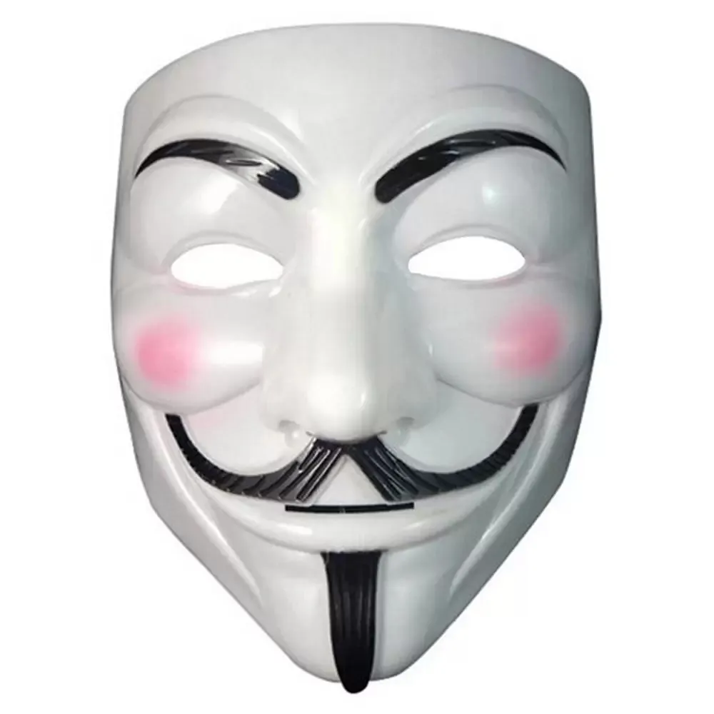 Maschera Vendetta all'ingrosso maschera anonima di Guy Fawkes Costume in maschera di Halloween bianco giallo 2 colori