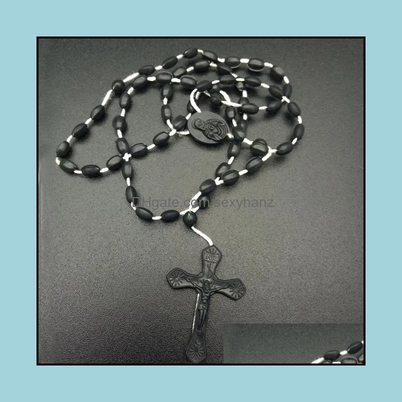 plastic cross pendant necklaces for men women fashion jewelry jesus rosary necklace religious gifts free dhl m470a fz