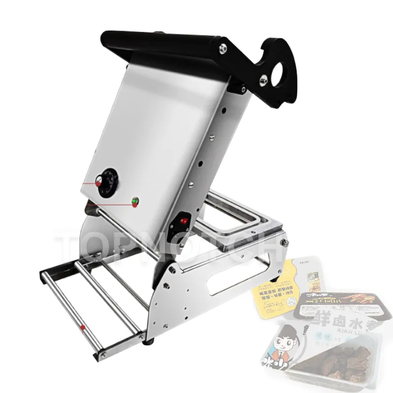 Máquina de embalaje de Catering para restaurante, contenedor de plástico para comida preparada para llevar, fiambrera, sellado térmico, bandeja de comida rápida, sellador térmico