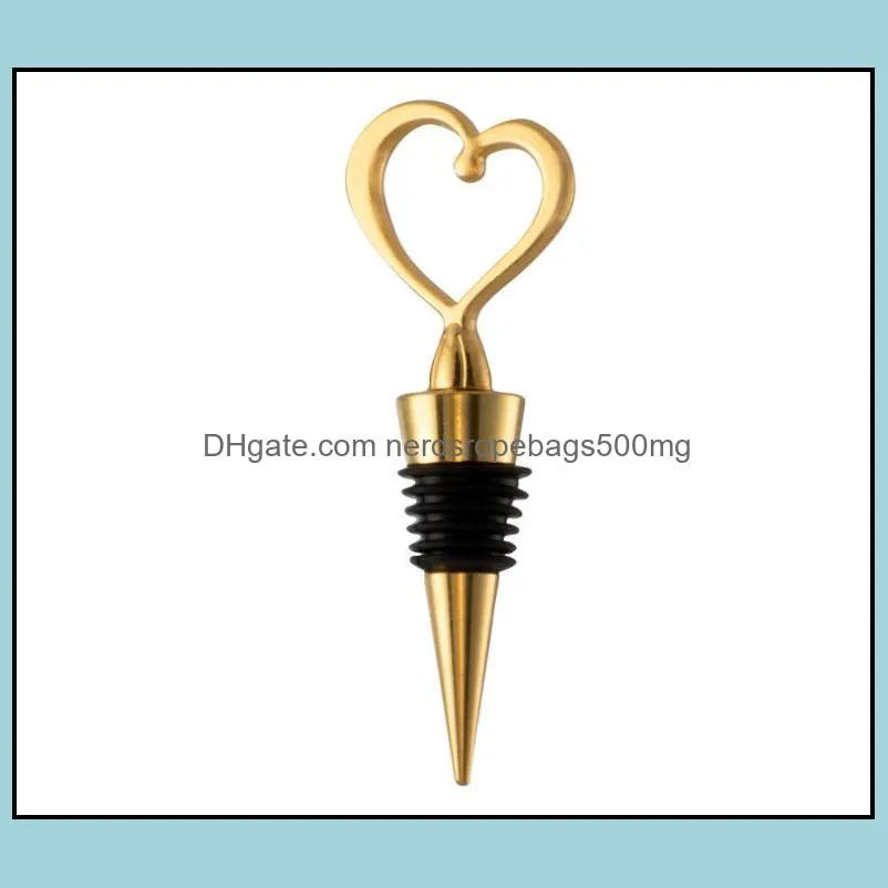 Gold Wine Opener Stopper Love Set Gift Box Elegant Heart Shaped Bottle Openers Corkscrew Champagne Valentines Souvenir Gifts RRB14643