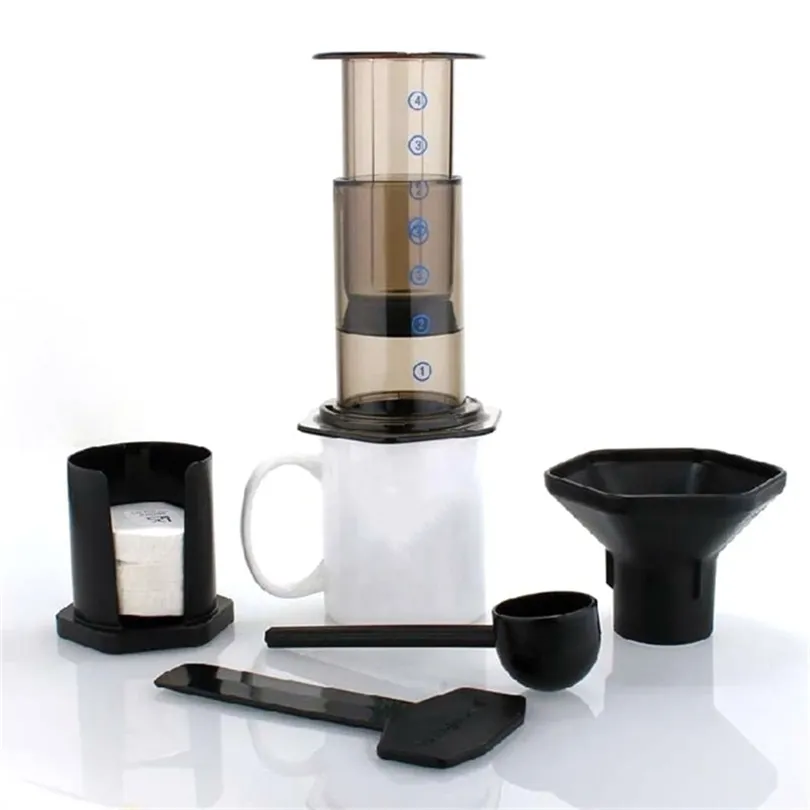 フィルターガラスエスプレッソコーヒーメーカーポータブルカフェフレンチプレスカフェコフィーポットAeropress Machine 220509