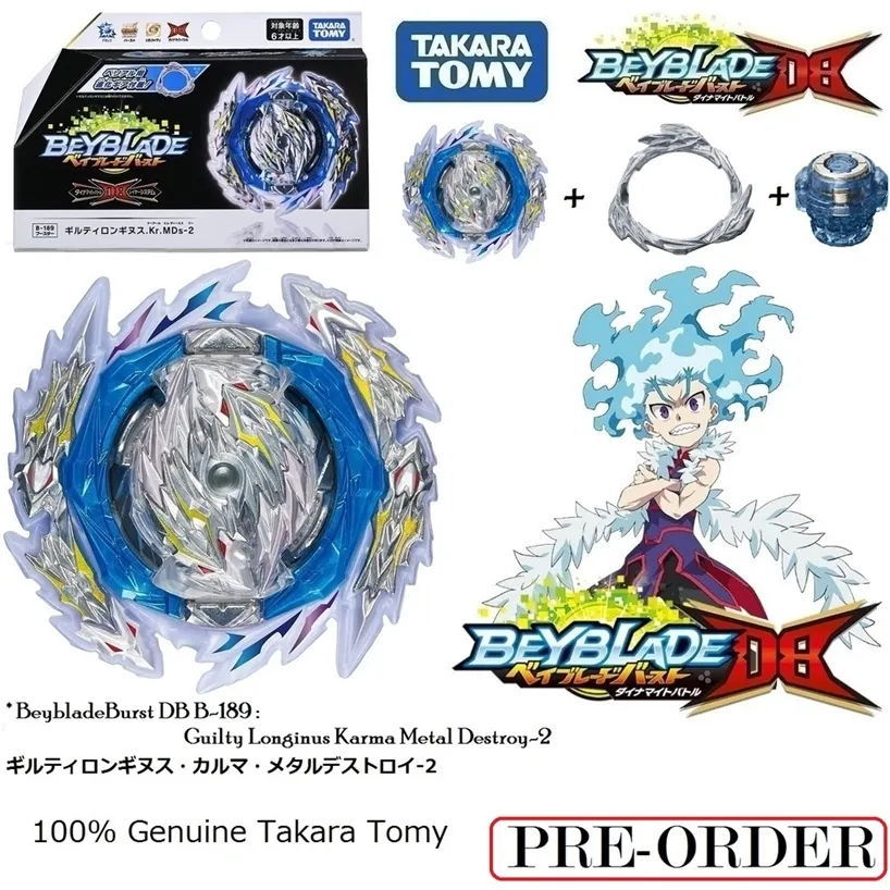 B-189 Booster Guilty Longinus Karma Metal Destroy-2-Tomy Beyblade Burst DB 220505