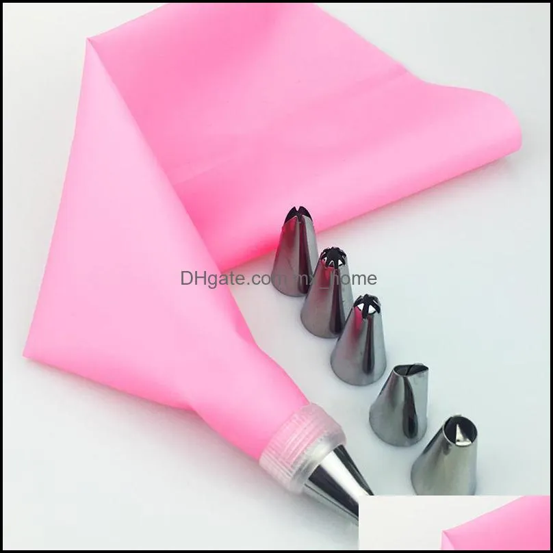 baking pastry tools 8pcs/set icing piping tool cake cupcake decoration nozzles with silicone bag