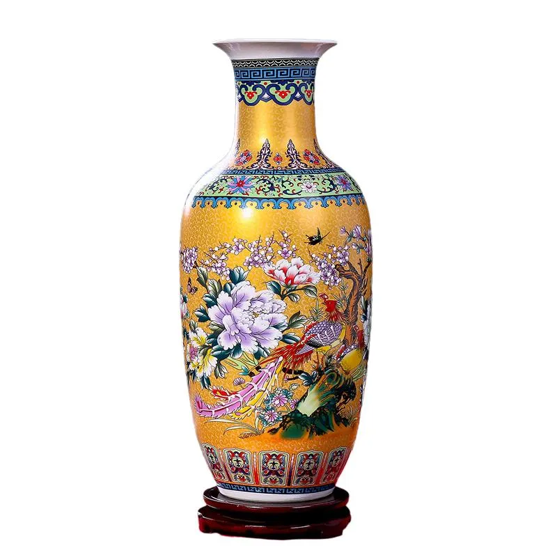 Vasen Chinesische Vase Aus Keramik, 46 Cm Hoch, Große Blume Mit Phönix Und  Muster Für Heimdekoration, 1 Passender Ständer, Vasen, Vasen, Vasen Von  181,61 €