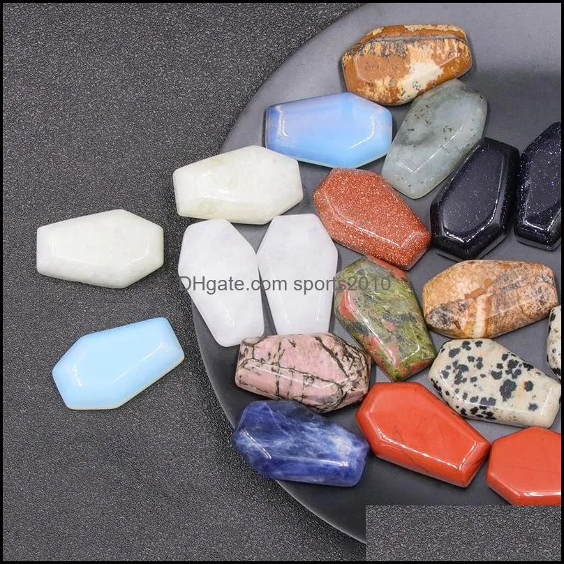 natural crystal stone ornaments coffin shape reiki healing chakra quartz mineral tumbled gemstones hand piece home decoration accessories sports2010