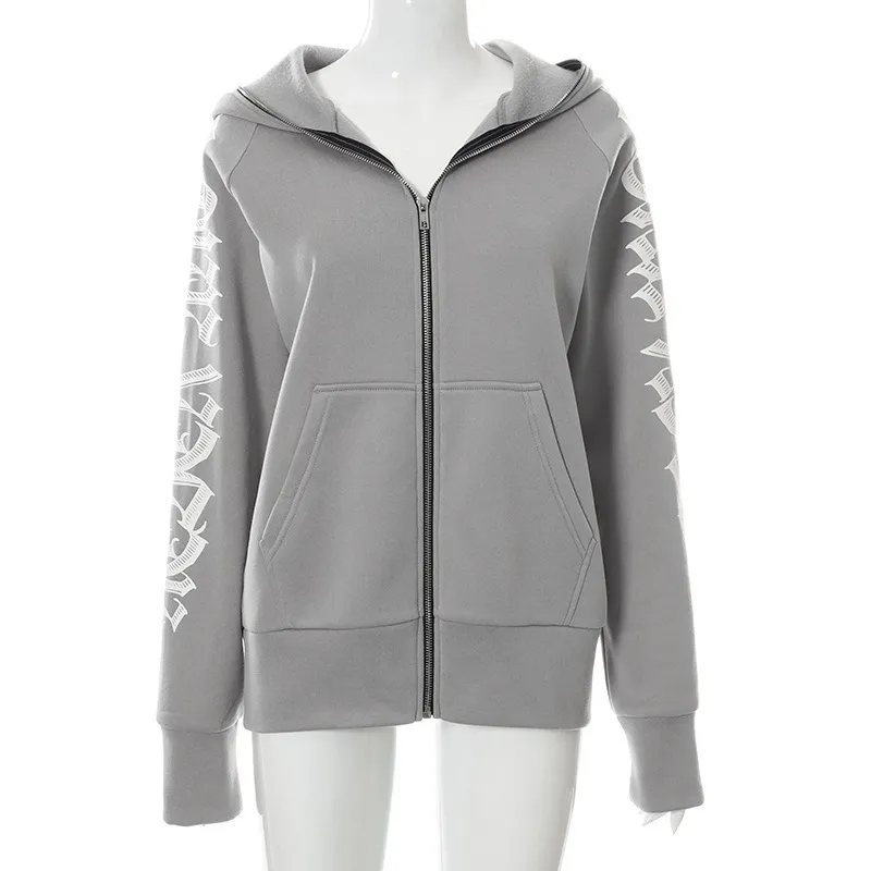 DHgate.com:Womens Cyber Y2k Zip Up Hoodie, Streetwear