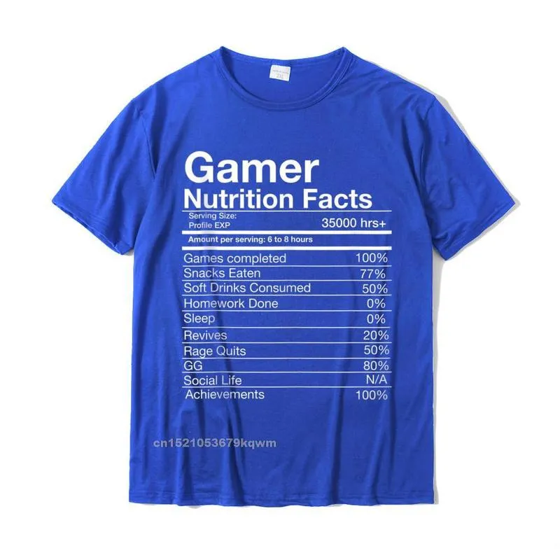 Cool Normal Fall 100% Cotton Round Neck Men Tops Tees Classic Tops Tees Cute Short Sleeve T Shirts Top Quality Gamer Nutrition Facts Gamer Funny Video Game Tank Top__3201 blue
