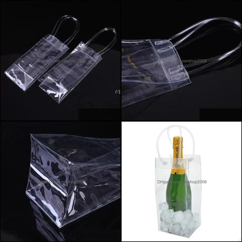 Clear Plastic Ice Wine Bag Single Wine Bottle Bag Food Container Drinking Storage Kitchen Accessories RRA13074
