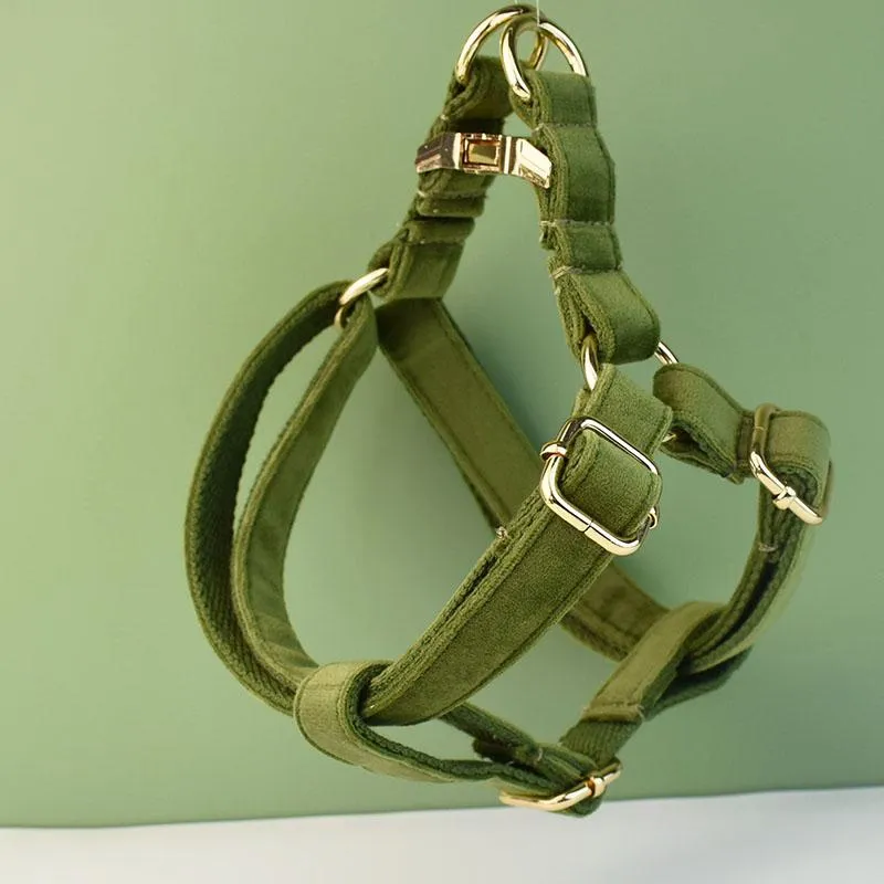 Colarinhos de cachorro colares de veludo exército harnes personalização id id do logotipo gravado para suprimentos de casamento de animais de estimação Flannette32Dog
