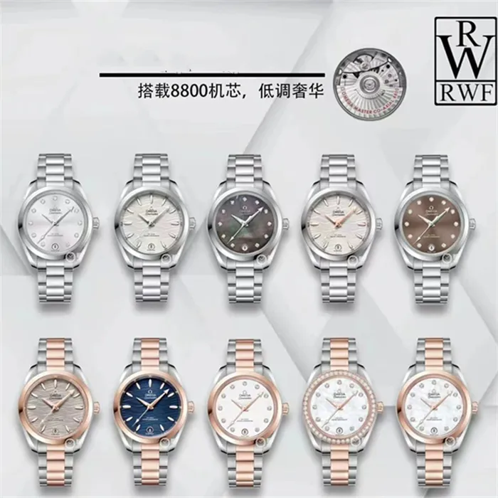 RWF Montre de luxe womens watches 34mm 8800 automatic mechanical movement Ceramic bezel AISI316L steel case diamond watch Wristwatches