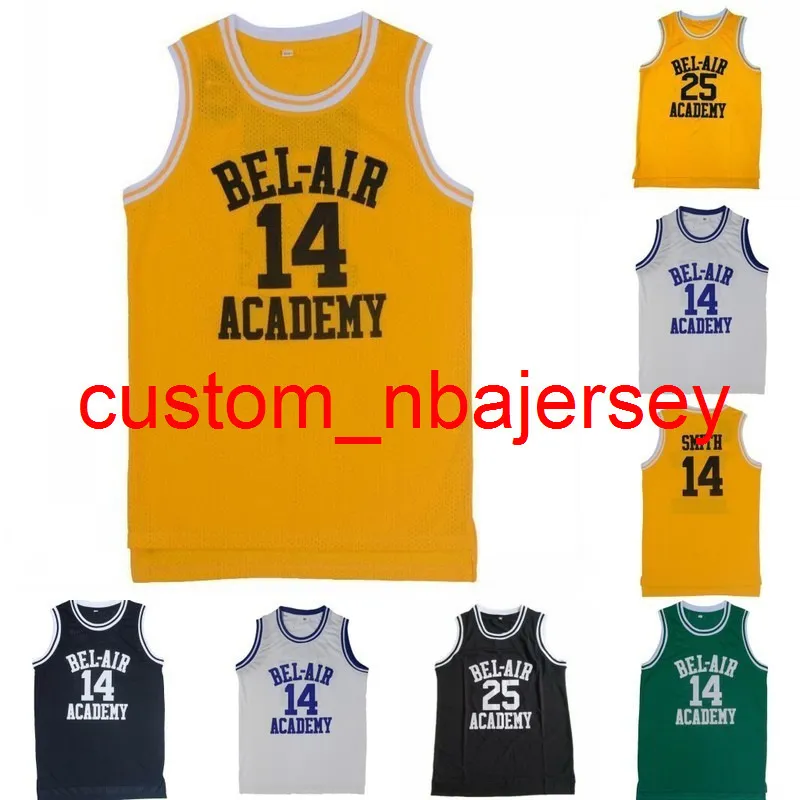 # 14 Will Smith Jersey le prince frais de Bel Air Academy # 25 Carlton Banks Film Jerseys