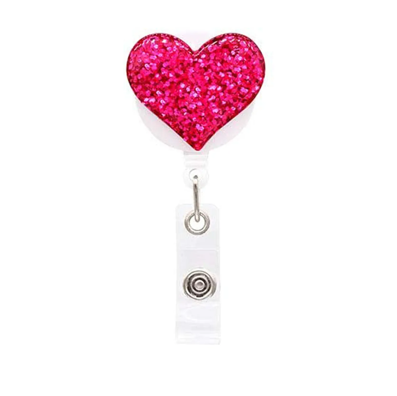 Wholesale 12 Pack Lightweight Heart Retractable Badge Reels With Alligator  Clip 24 Easy Retractioning Cord For Office ID Holder, Glittering Powder  Epoxy Perfect Love Nurse Gift From Lovecompany, $0.51