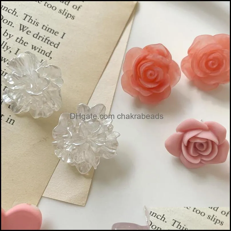 charm earrings niche design fan series cute flower pattern ideas 1963 heart silver needle