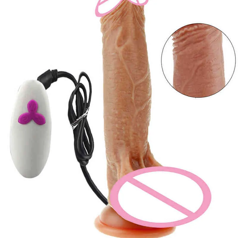NXY DILDO DILDO Realistyczne wibracje Swing płynny silikonowy penis ogrzewanie penisa z mocnym ssącym kubkiem dla dorosłych produkty seksualne zabawki dla kobiet 220420