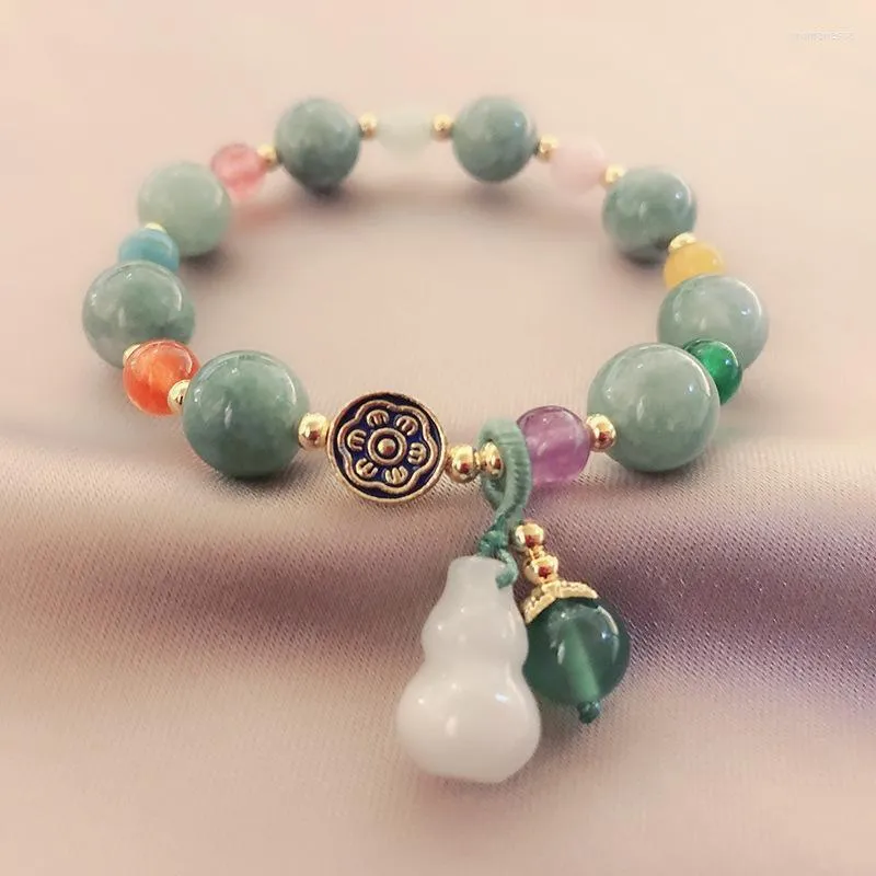 Fili di perline Sennier Vendita Pietra Naturale Zucca Perline Braccialetti Yoga Energia Braccialetto Per Le Donne Braccialetti Gioielli Fatti A Mano Trum22