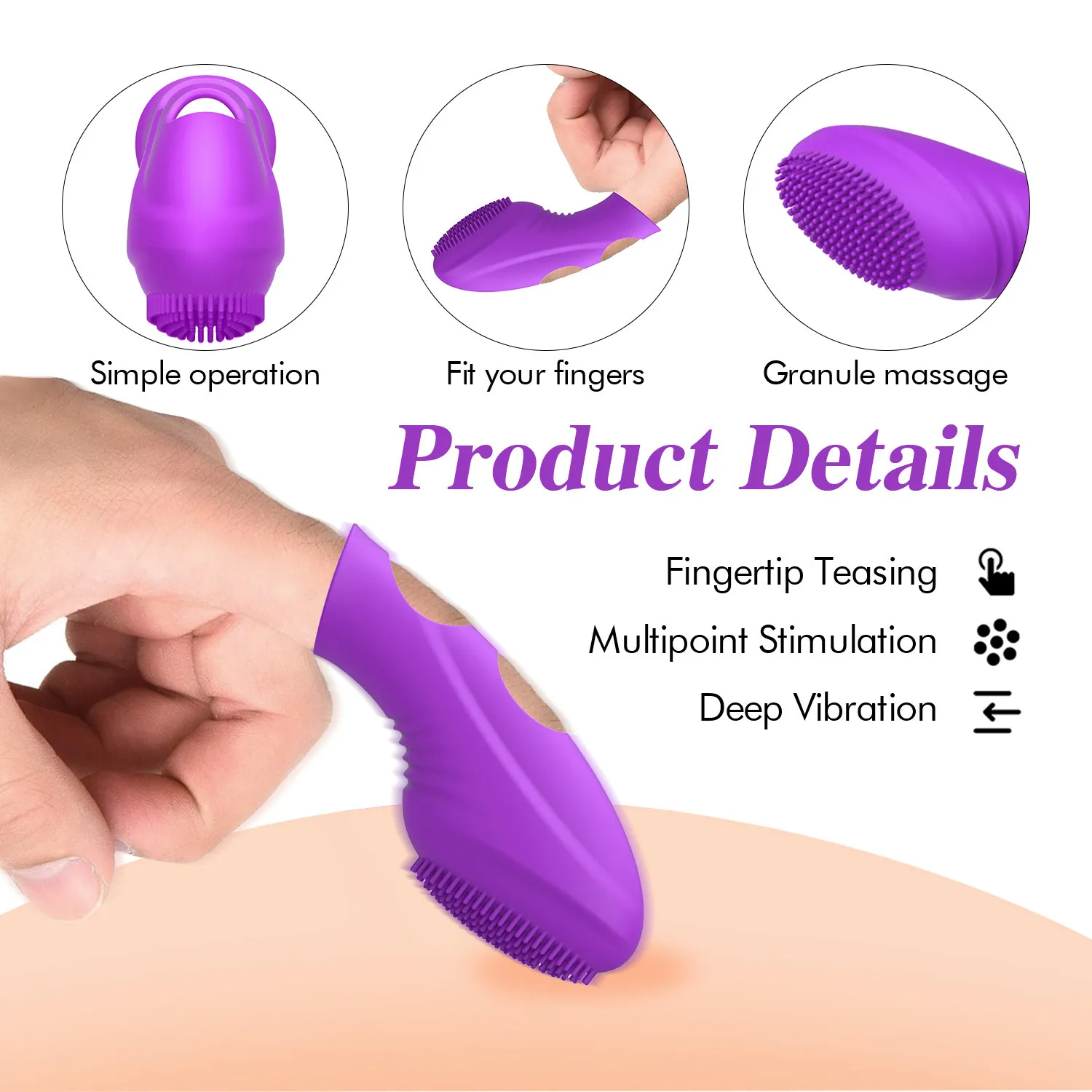 G-point vibrating finger cover buckle prick female appliance AV massage stick adult fun products Beauty Items