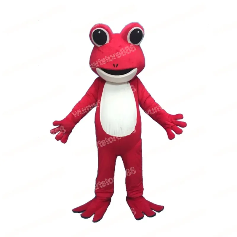 Halloween Red Frog Mascot Costume Cartoon Theme Character Carnival Festival Fancy Dress Adults Storlek Xmas födelsedagsfest utomhusdräkt