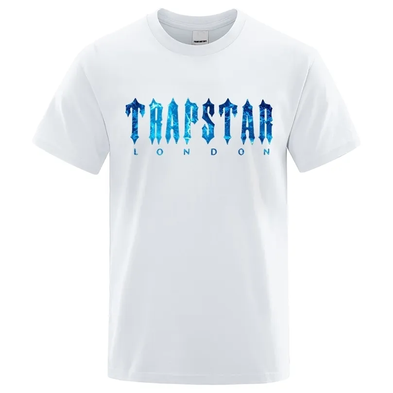Trapstar London Undersea Blue Printed TShirt Men Summer Breathable
