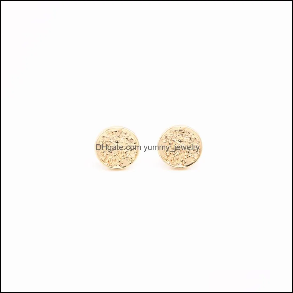 Lastest geometrical shape gold stud earrings Solid circle stud earrings Free shipping retail and wholesale mix