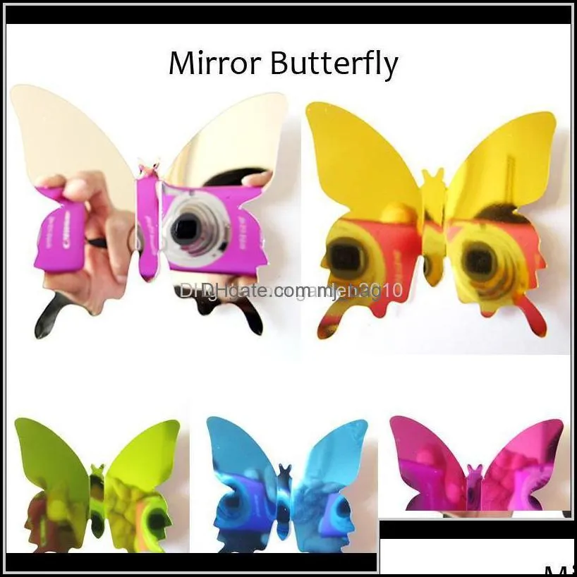 Wandstickers Home Decor Garden 12pcSlot PVC DIY 3D Mirror Butterfly Sticker voor raam feestbenodigdheden HVES5 5XTZC Drop Delivery 2021 8LA9W