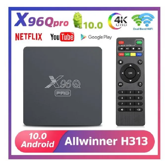 X96Q PRO TVボックスAndroid 10.0 Allwinner H313 2.4g wifiメディアプレーヤーY0utubeセットトップボックスPK x96 H96 HK1
