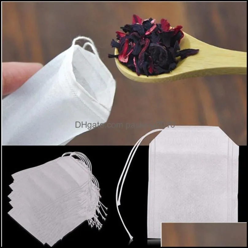 Hot sell 1000pcs 5.5*7 cm Empty Tea bags Filter Paper Herb Loose Tea Bags Teabag Single Drawstring Tea Bags Empty