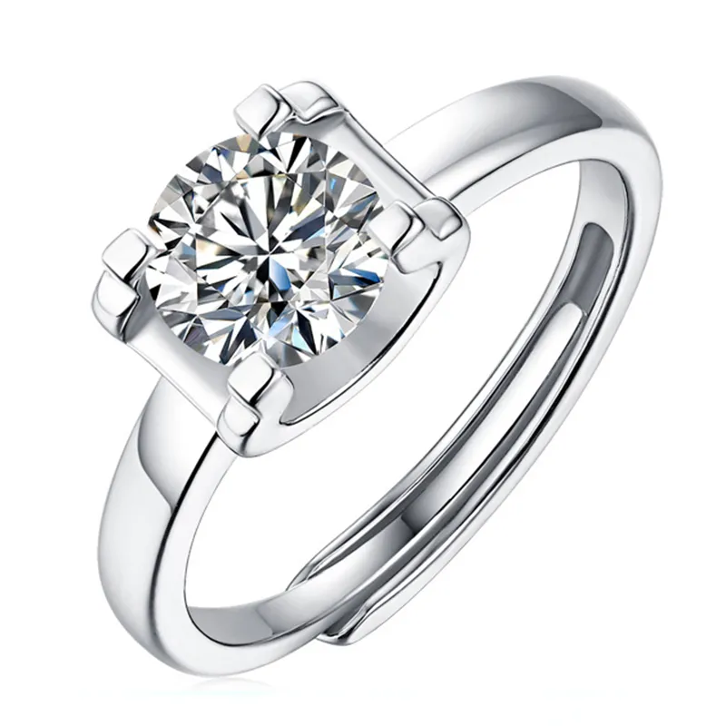 925 Sterling Silver1ct 2ct 3ct in stile classico Gioielli diamanti anello Moissanite Anello per feste di nozze per donne