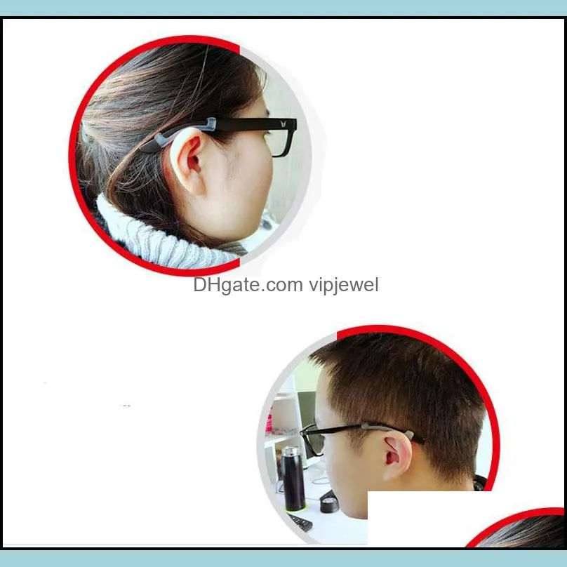 reusable soft silicone anti-slip sunglasses holder for glasses removable cover pure color eyeglass decor fashion accessories