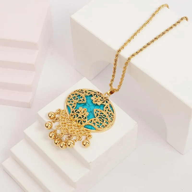 Quantity Limited Sale Pendant Necklaces Natural Blue Stone Necklace 