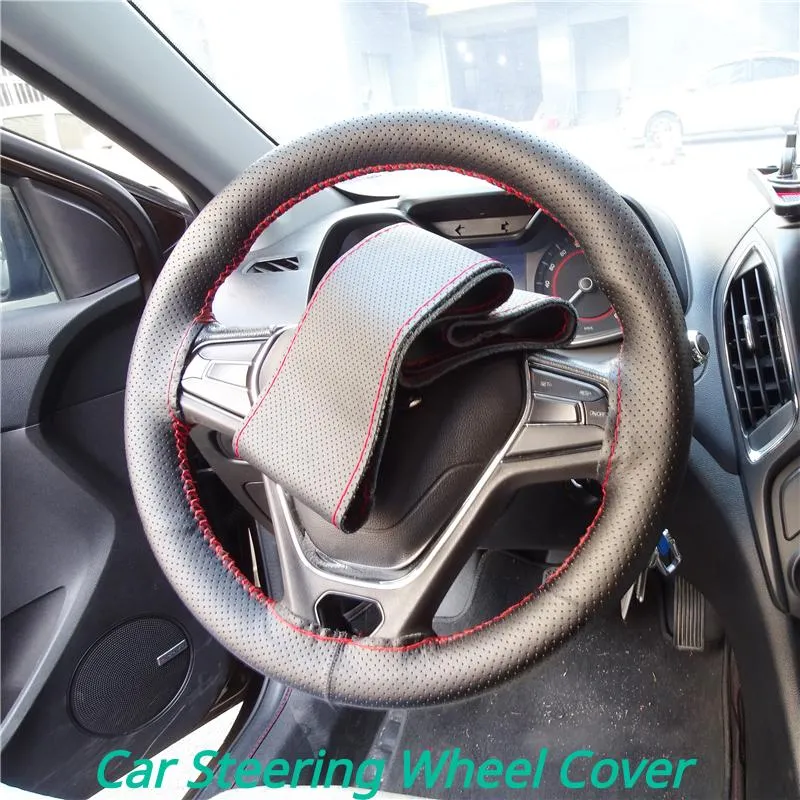 Stuurwielafdekkingen 1 pc auto Universal Cover Leather 38 cm diameter Soft Automobile Interieur Accessoires Diy Coverssteering