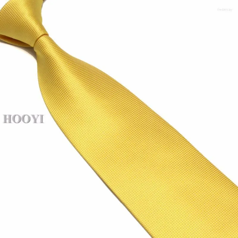 Bow Ties Hooyi Solid Men Business Neck Tie Mariage Wide Slips Polyester Gift Wedding Gravata 10cm Bredd Fred22