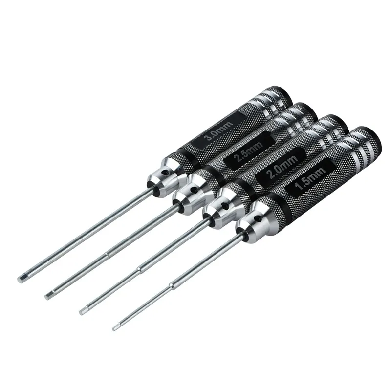 4 pcs 1.5 2.0 2.5 3.0mm Hex Screwdriver Color Alloy Steel Hexagon Set Allen Driver For RC Helicopter Car Y200321