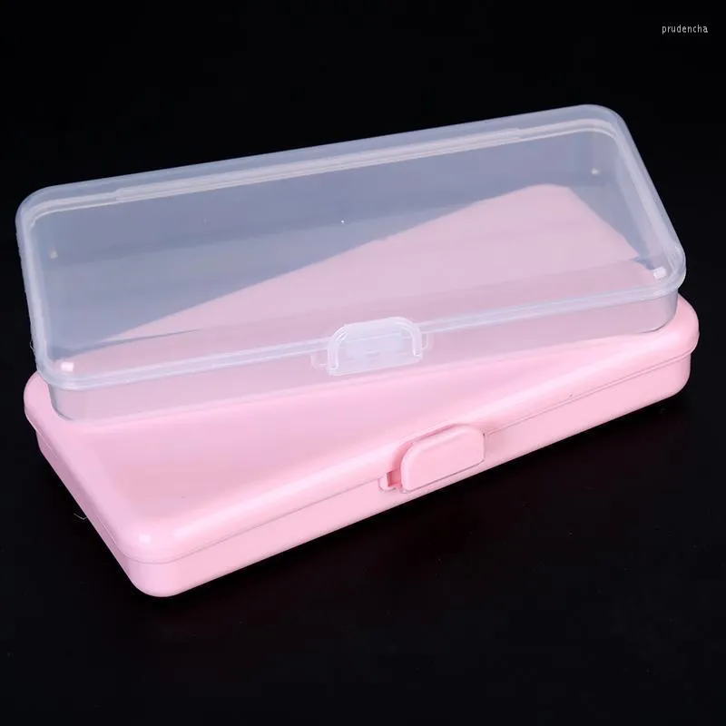 Nail Art Equipment Rectangle Storage Box For Long Tools Tweezers Cuticle Pusher Brushes Pens Plastic Empty Holder Container Case Prud22