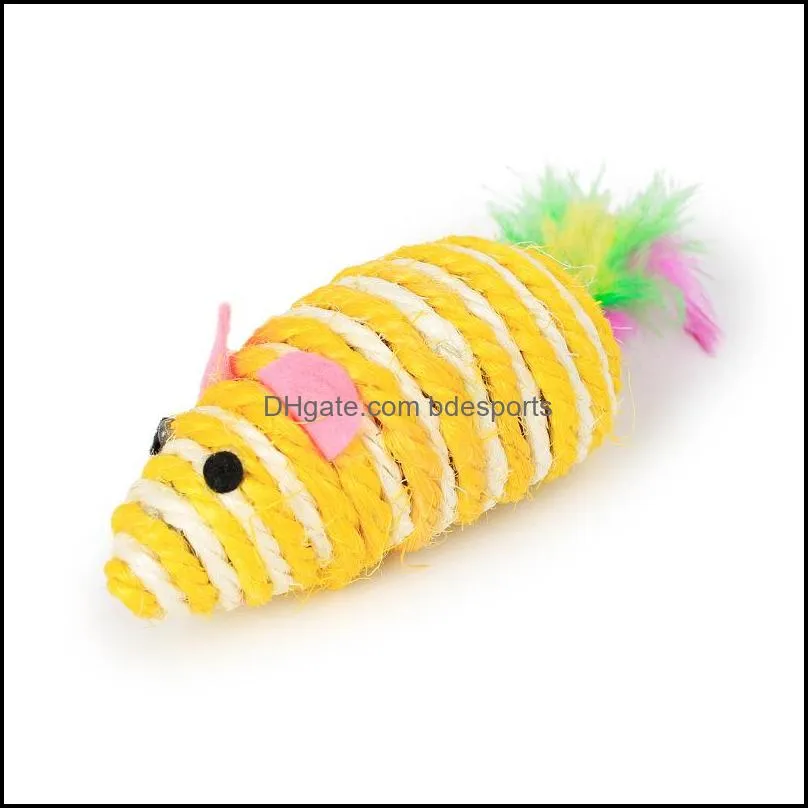 Mice Cat Toys Cute Fun Sisal Mouse Cat Toy Cat Chew Interactive Toys Pet Rope Mouse Toy Playing Toy Kitten Teaser Toys