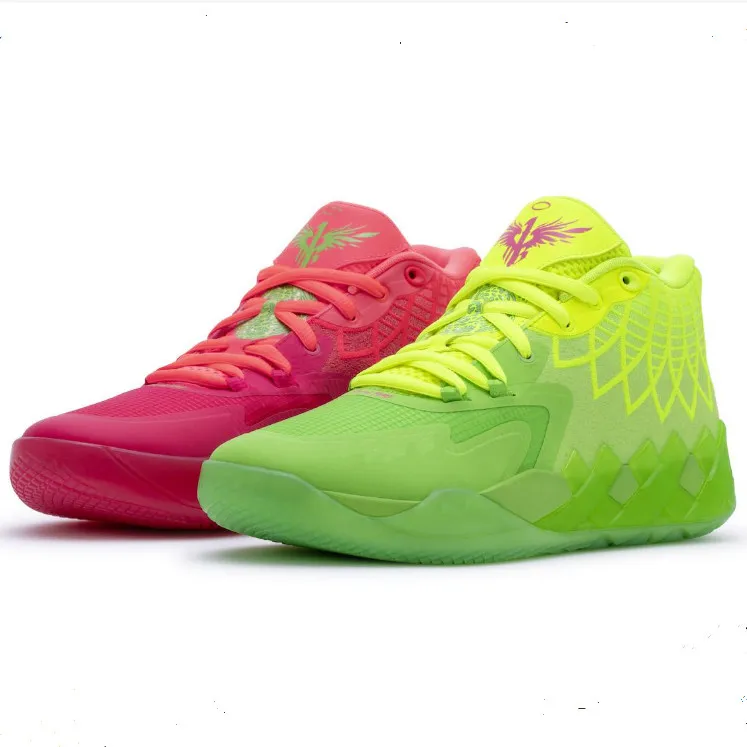 LaMelo Ball MB01 Rick Morty Mens Basketball Shoes Grey Red Purple Glimmer pink green black Sport Shoe Trainner Sneakers