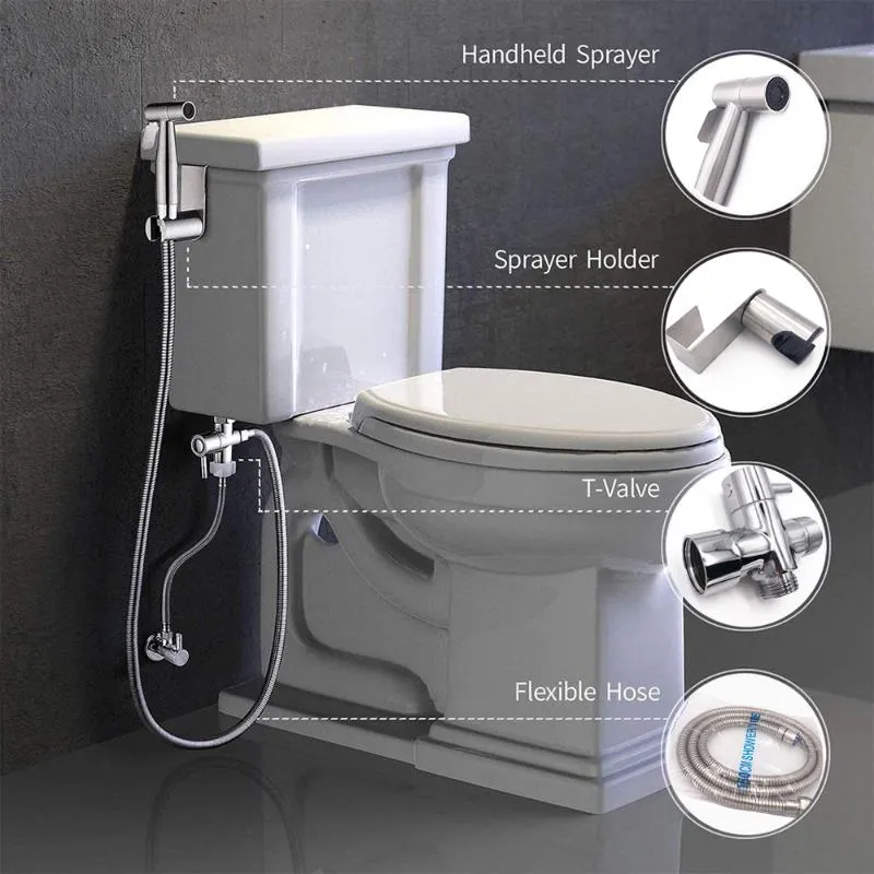 Set Di Accessori Il Bagno Kit Spruzzatore Bidet WC Portatile Rubinetto A  Mano In Acciaio Inossidabile Soffione Doccia Da Bagno Autopulente Da 20,66  €