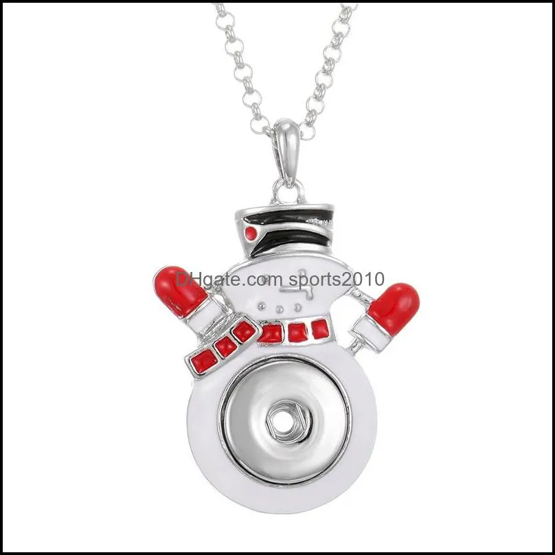 christmas series tree snowman snap button pendant necklace fit 18mm snaps buttons jewelry snaps necklaces for women mom gif sports2010