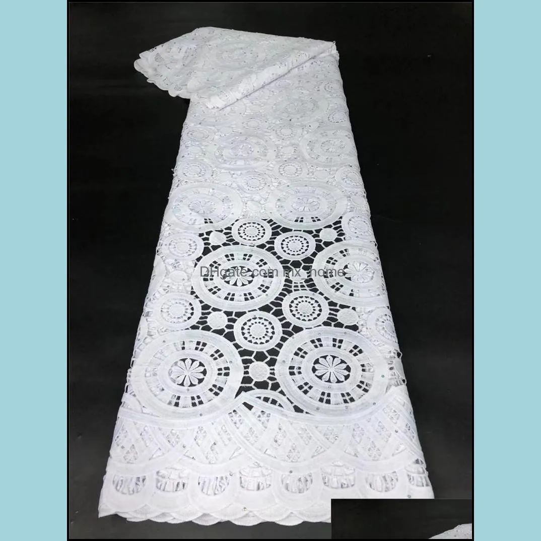 Ribbon PGC 2022 High Quality African Milk Silk Lace Fabric Pure White French Embroidery For Nigerian Wedding Party LY226-2
